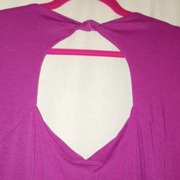 Torrid Fuchsia Black Wiggle Keyhole Back Blouson Dress Rhinestones‎ GUC size 22 - Picture 3 of 6